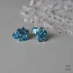 アクアマリン ペアビジューイヤリング