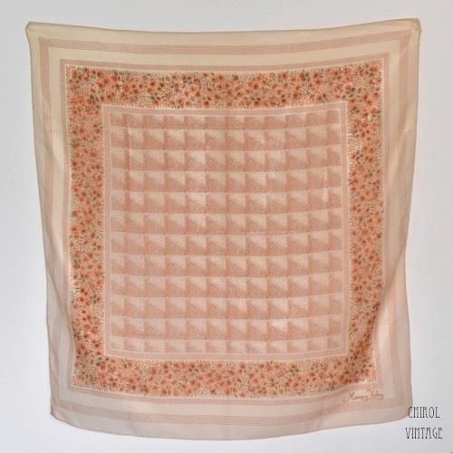 Monique Valery オレンジフラワー シフォンスカーフ