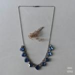 ブルースクエアxクリアグラス フリンジネックレス