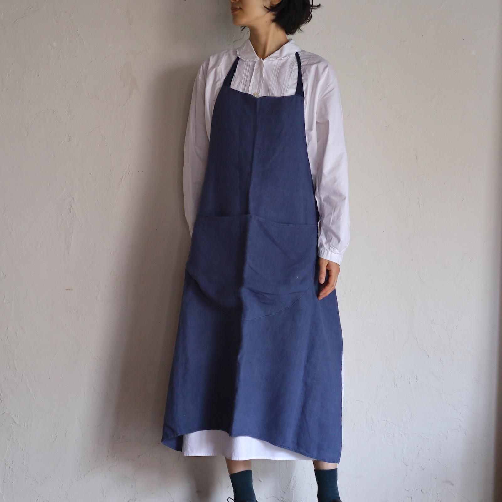 フランス　ヴィンテージ　タブリエ　エプロン　コットン　アンティーク　リネン vintage tablier from FRANCE/ リネンのタブリエ - caikot