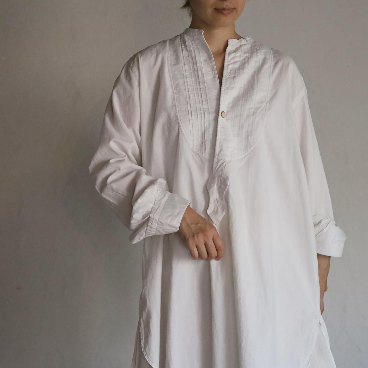 1920-30's dress shirt from FRANCE / プリーツのドレスシャツ