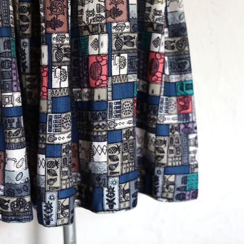 vintage kitchen print  skirt / 1960's åץȤΥ