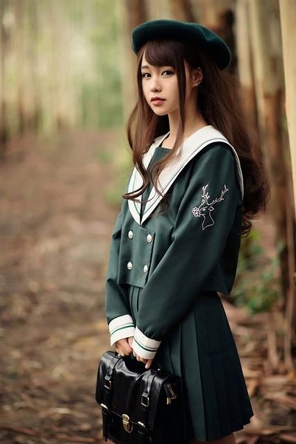 おススメ！可愛いモスグリーン セーラー服 学生服 女子高生制服