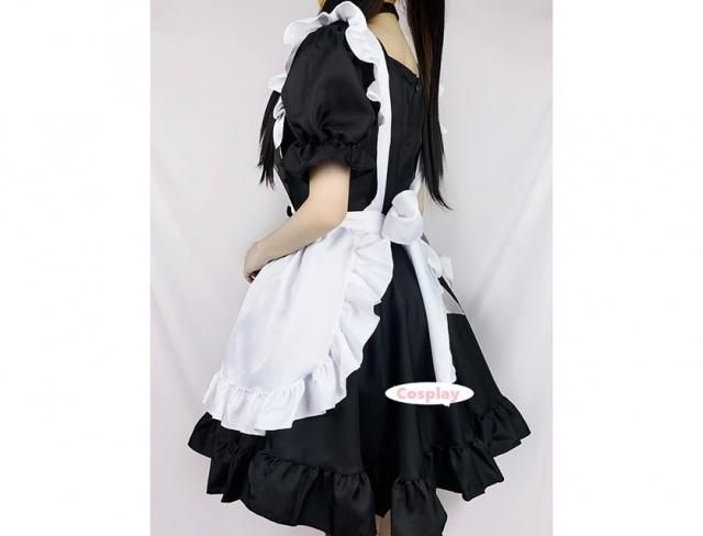 可愛い猫メイドコスプレ首輪鈴付き セクシーロリータメイド服