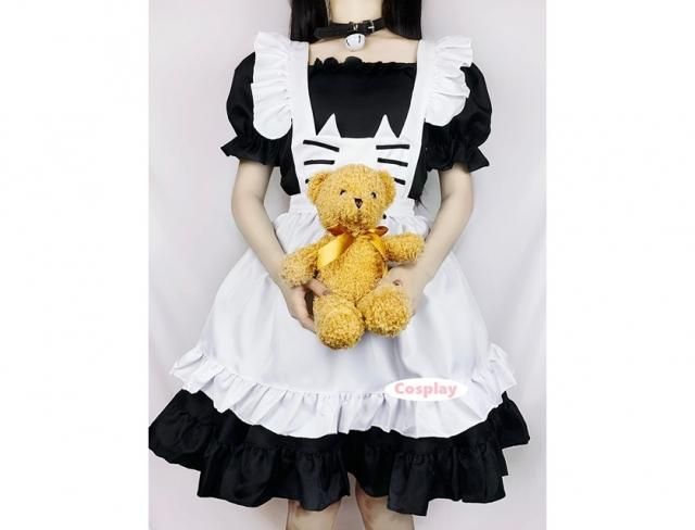 「高評価！」注目のレビュ 可愛い猫メイドコスプレ首輪鈴付き セクシーロリータメイド服 その他