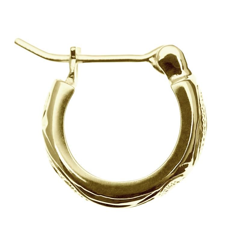 14K PG ハワイアンジュエリー　Lono フープピアス［片耳］ フープピアス（イエローゴールド） - ハワイアンジュエリー Lono