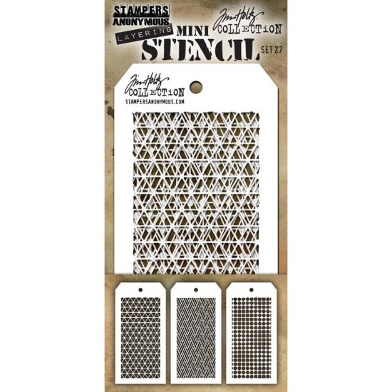 Tim Holtz ティムホルツ Mini Layered Stencil Set 3枚入りSet # 27 -  スクラップブッキングの素材や輸入スタンプのお店【PURE VERY!】