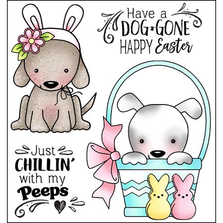 Darcie's クリアスタンプセット Doggone Easter POL348 - スクラップ