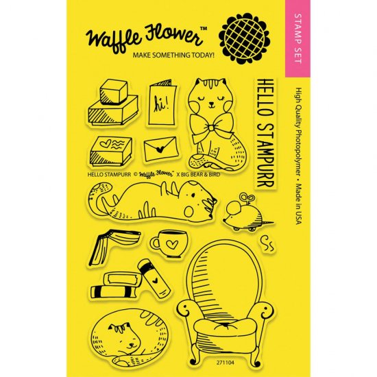 【セット】Waffle Flower Crafts Hello Stampurr クリアスタンプ271104 & ダイWF310129のセット -  スクラップブッキングの素材や輸入スタンプのお店【PURE VERY!】