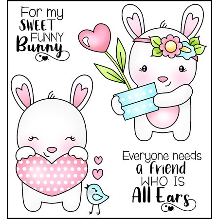 Darcie's クリアスタンプセット Funny Bunny POL384 - スクラップブッキングの素材や輸入スタンプのお店【PURE VERY!】