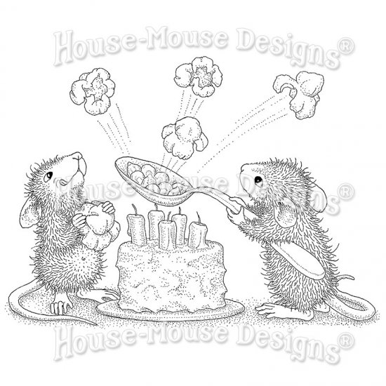 Stampendous House Mouse クリングスタンプ Popcorn Birthday HMCR125