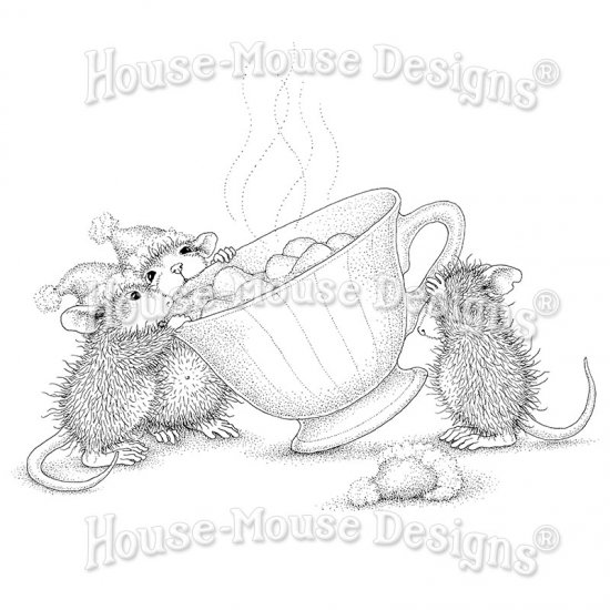 Stampendous House Mouse クリングスタンプ Sharing A Sip HMCR131 -  スクラップブッキングの素材や輸入スタンプのお店【PURE VERY!】