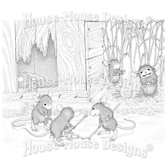 Stampendous House Mouse クリングスタンプ Mice Hockey HMCR133