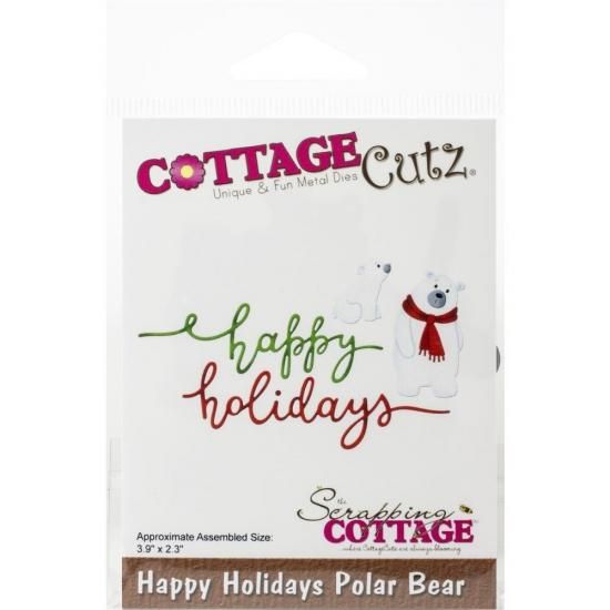 CottageCutz Die Happy Holidays Polar Bears, 3.9