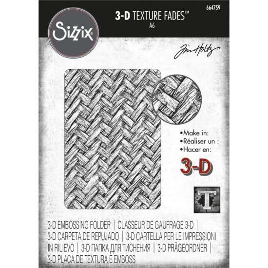 【Tim Holtz】Sizzix 3D Texture Fades Embossing Folder Intertwined 編み編み　664759  - スクラップブッキングの素材や輸入スタンプのお店【PURE VERY!】