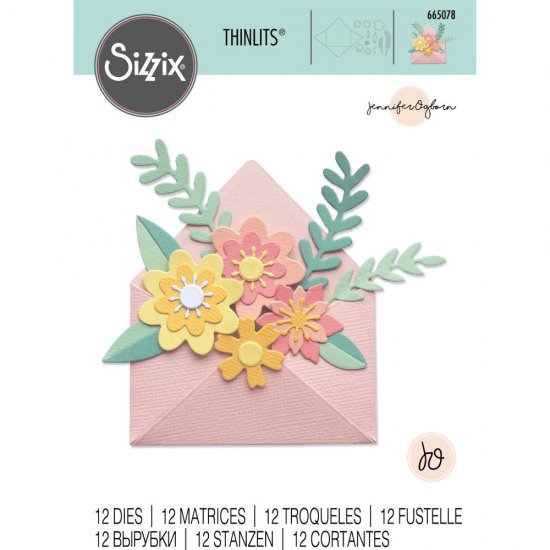 Sizzix Thinlits Dies シジックスダイ 12/Pkg Flowers ＆Envelope