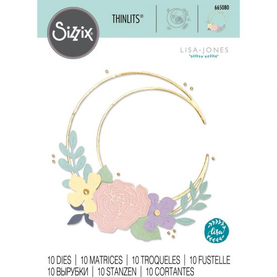 Sizzix Thinlits Dies シジックスダイ 10/Pkg Floral Moon 665080