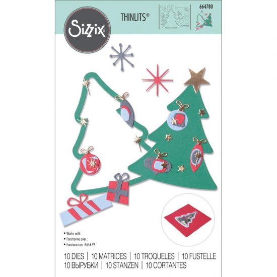 セット】Sizzix クリスマス ダイ Sizzix Thinlits Die Set 10PK - Retro Tree(664780) ＆  シェイカードームTree（664679) - スクラップブッキングの素材や輸入スタンプのお店【PURE VERY!】