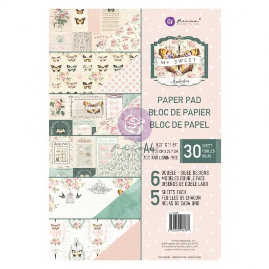 プリマ Prima Marketing 両面柄 A4 Paper Pad 30枚 My Sweet -  スクラップブッキングの素材や輸入スタンプのお店【PURE VERY!】