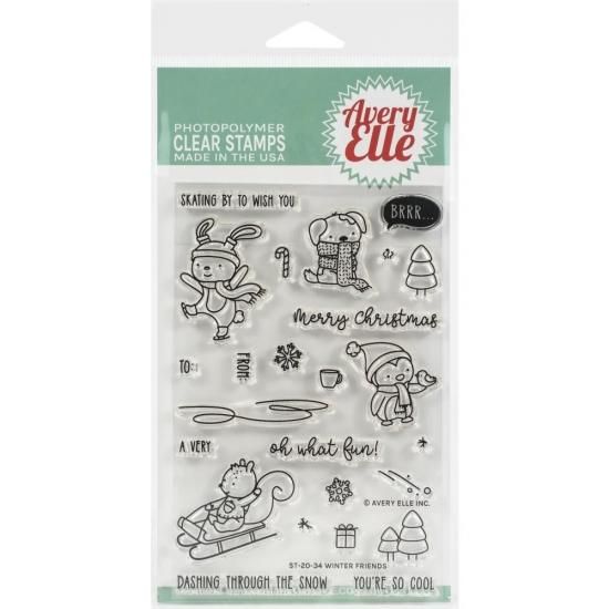 【セット】スタンプ＆ダイセットAvery Elle Clear Stamp　Winter Friends　スタンプAE2034　＆ダイD2034 -  スクラップブッキングの素材や輸入スタンプのお店【PURE VERY!】