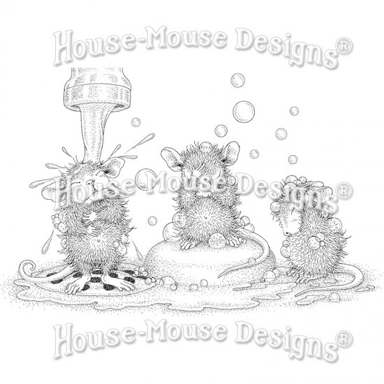 Stampendous House Mouse ハウスマウス クリングスタンプ Soaping Up