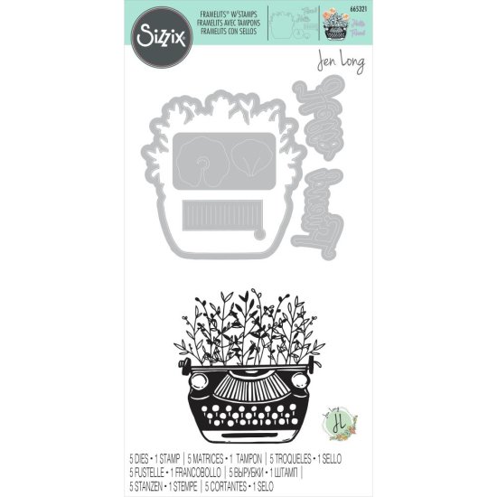 NEW! 【Sizzix 】シジックス Framelitsクリアスタンプ＆ダイセット By Jen Long 5/Pkg, Hello  Typewriter タイプライター 665321 - スクラップブッキングの素材や輸入スタンプのお店【PURE VERY!】