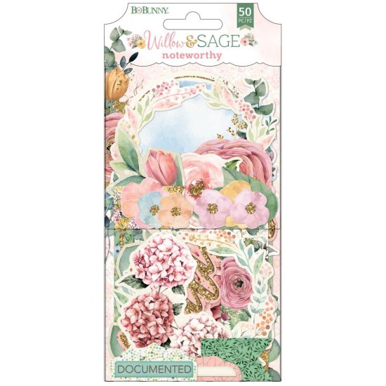 BoBunny Willow & Sage Noteworthy Die-Cuts 50/Pkg, Noteworthy 73000017 -  スクラップブッキングの素材や輸入スタンプのお店【PURE VERY!】