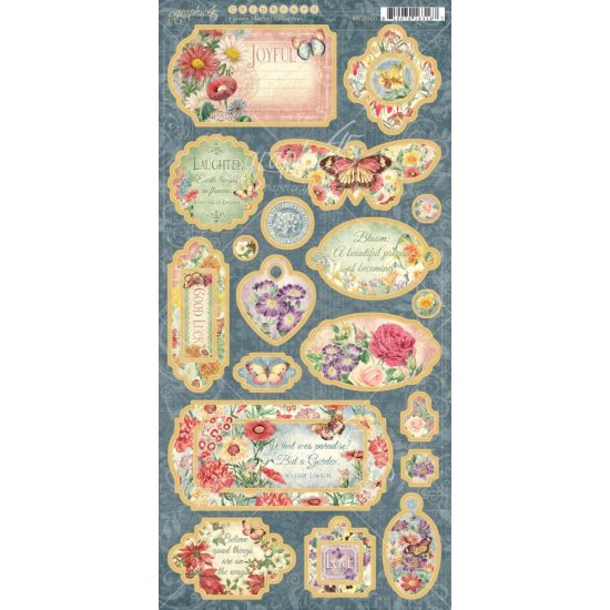 Graphic 45 Flower Market Chipboard チップボードダイカットシート 6