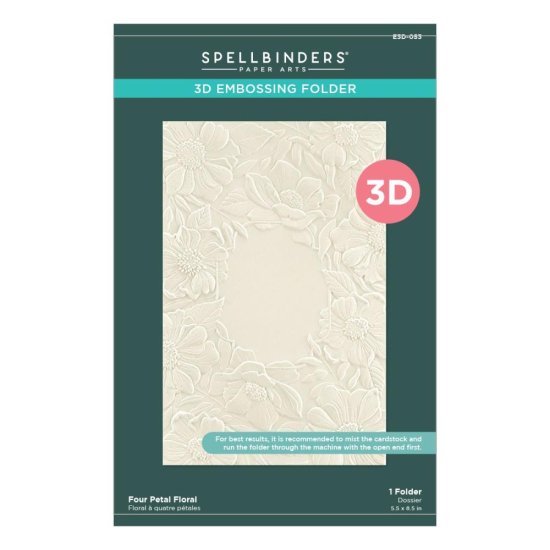 NEW!!【Spellbinders】 3D Embossing Folder 5.5x8.5 Four Petal Floral E3D053  - スクラップブッキングの素材や輸入スタンプのお店【PURE VERY!】
