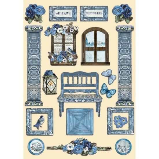 人気海外ブランドアイテム｜ファッション通販 スタンぺリア*)Wooden Stamperia Shapes KLSP141 Land Blue A5 文房具・ステーショナリー
