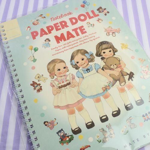 Paper Doll Mate ペーパードールメイト スプリングノートブック ブルー 西宮 香櫨園の雑貨ムッティ かわいい雑貨や生地がいっぱい