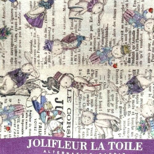 Joli Fleure ジョリーフルール マイリトルテイラー　【ミニ柄】Old-NewsPaper-ドッティベア新聞柄-／アンティークベージュ　 【海外リボン付き】