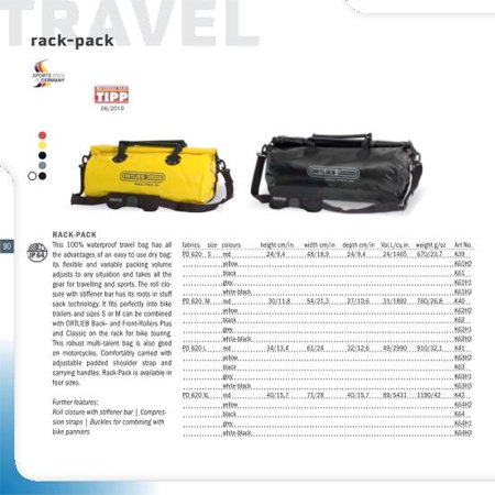 ラックパック(Rack-pack）ＸＬ ホワイト/ブラック トラベルバック