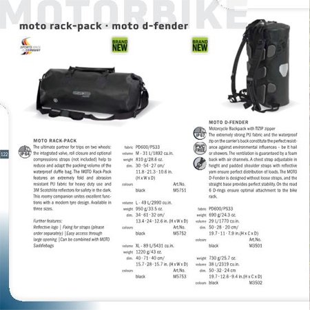 ラックパック(Rack-pack）ＸＬ 89L MOTOバイクバッグ - オルトリーブ 