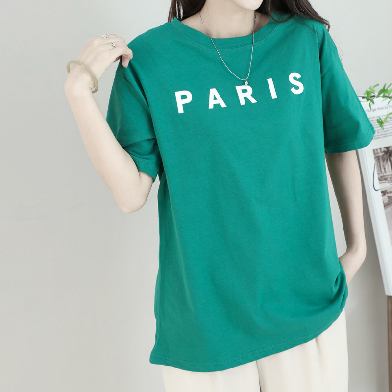 【綿100%】PARISプリントTシャツ　M~L