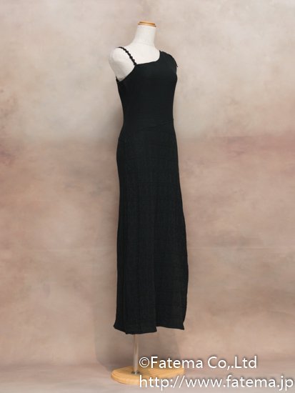 レディース ペルー綿100％ ロングドレス　Sサイズ （黒） 1-19-04055-1