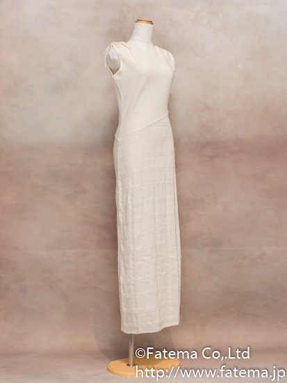 レディース ペルー綿100％ ロングドレス　XLサイズ （ナチュラル） 1-19-04040-1