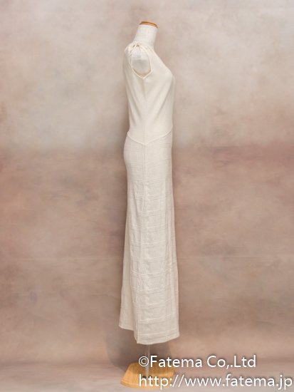 レディース ペルー綿100％ ロングドレス　XLサイズ （ナチュラル） 1-19-04040-1