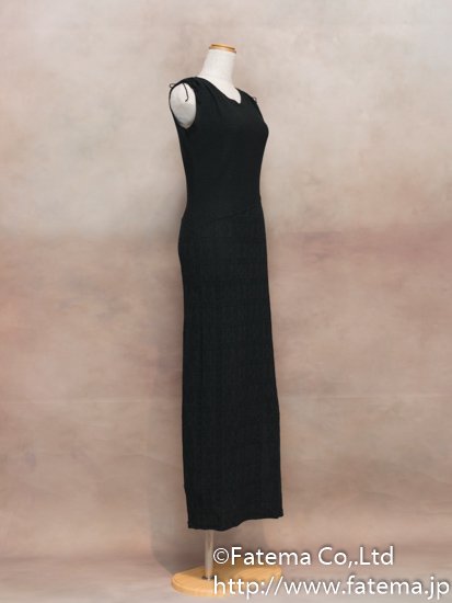 レディース ペルー綿100％ ロングドレス　Sサイズ （黒） 1-19-04057-1