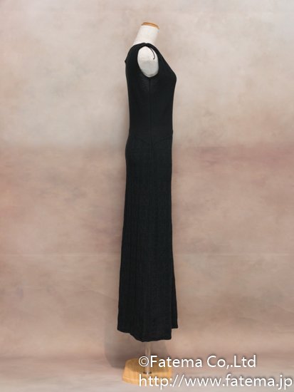 レディース ペルー綿100％ ロングドレス　Sサイズ （黒） 1-19-04057-1