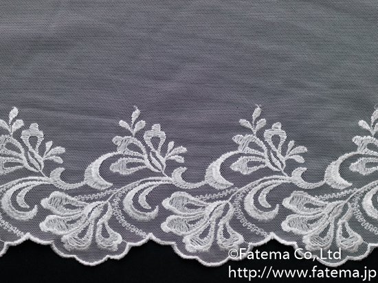 スカラップチュール刺繍コードレース 10-05069-1 - 有限会社ファテマ