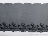 スカラップオーガンジー刺繍レース（黒）