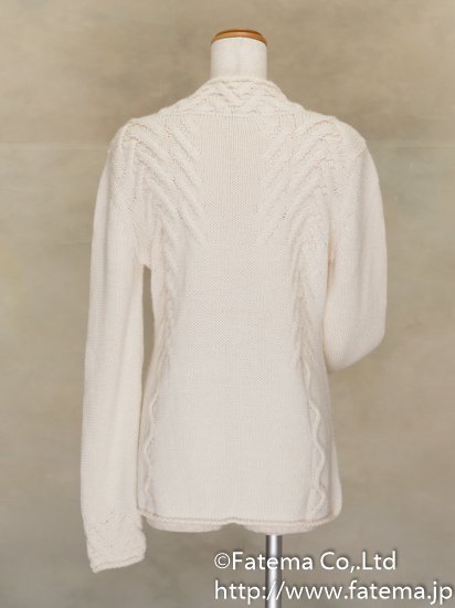 レディース ベビーアルパカ100％ 手編みセーター　Mサイズ 1-19-04076-1