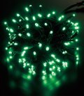 クリスマスツリー電飾　本格派用　耐水100球広角型ネオLEDグリーンライト/ブラックコード（常点灯　コネクター付き）