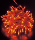 クリスマスツリー電飾　本格派用　耐水100球広角型ネオLEDレッドライト/クリアコード（常点灯　コネクター付き）