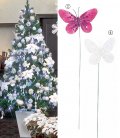 クリスマスツリー　オーナメント　13cm スパンコールバタフライ/ワイヤー付き（3個入り）