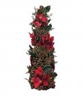 クリスマスツリー装飾　60cm コロニアルポインセチアコーン