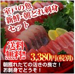 送料無料！室戸の魚 新鮮・朝どれ刺身セット税込3,380円