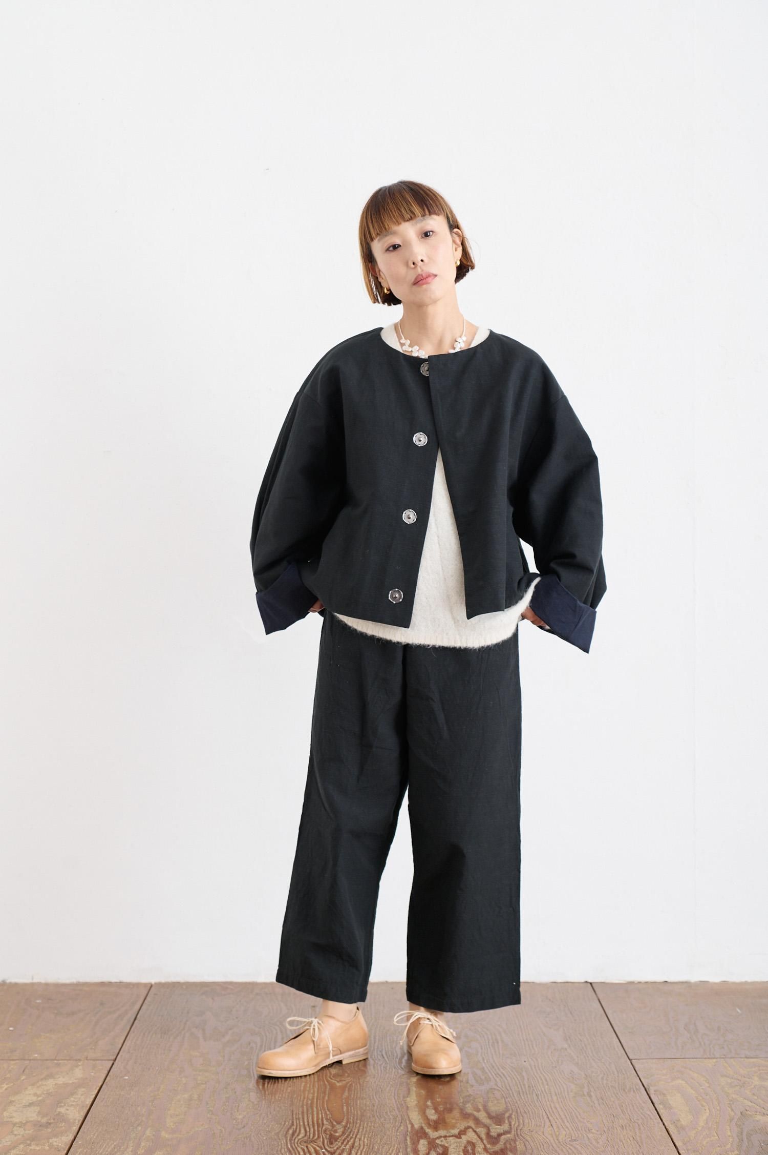 YAMMA 会津木綿 ダボダボパンツ ブラック - poooL (online shop)