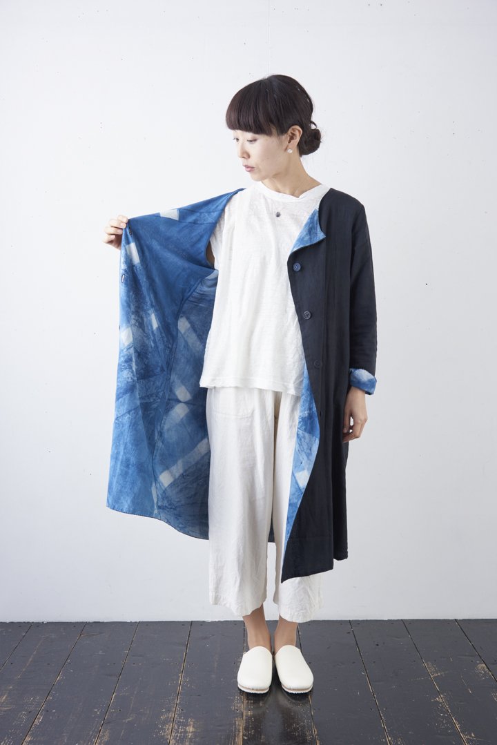 maku textiles シルクコットン インディゴ染めJK -VERA - poooL